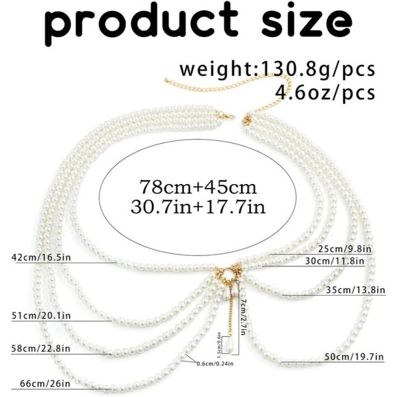 Pearl Waist Chain Layered Pearl Body Jewelry for Women Beach Dress main image 4